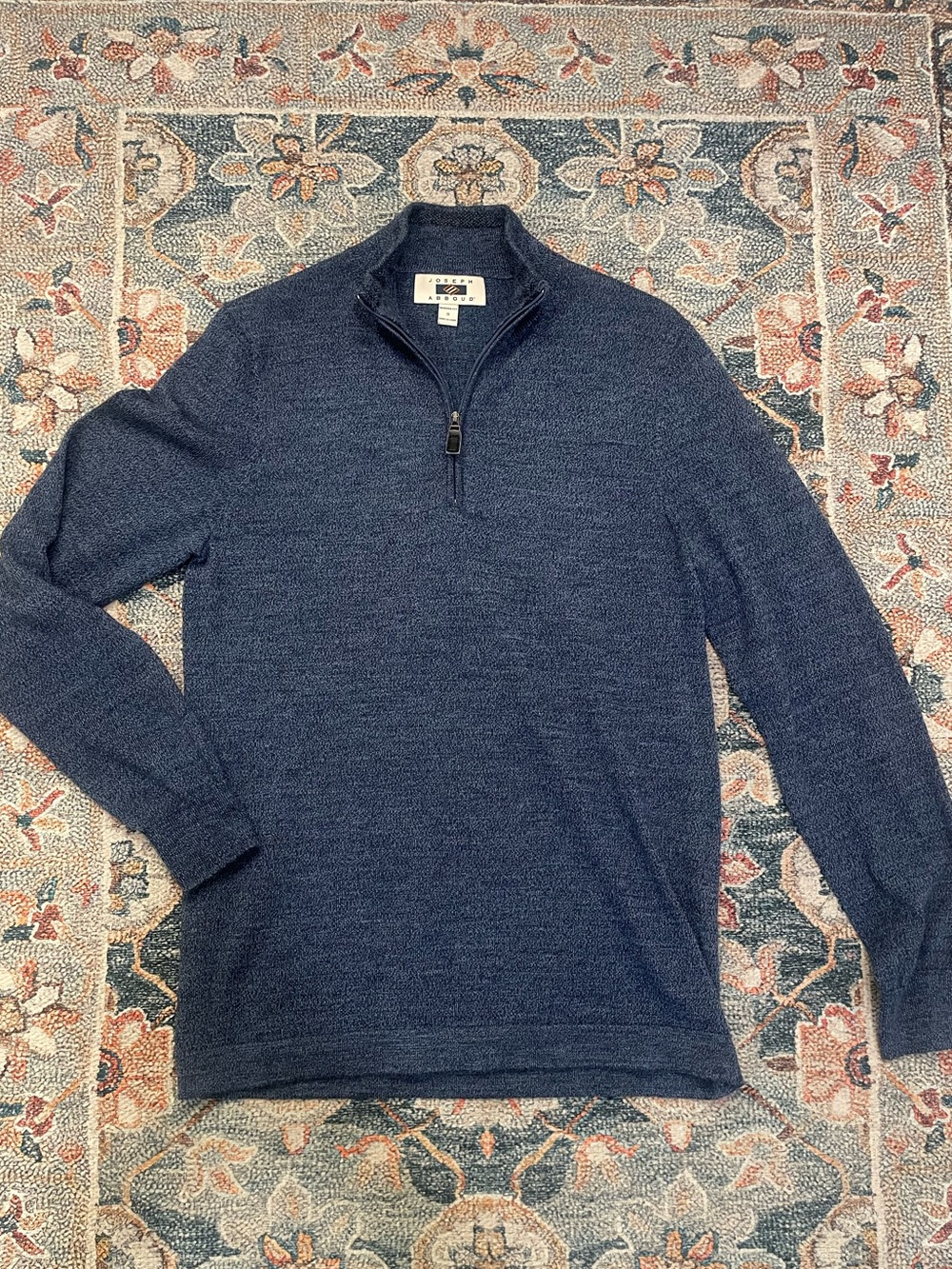 Joseph Abboud Men's Navy Half-Zip Merino Wool Sweater